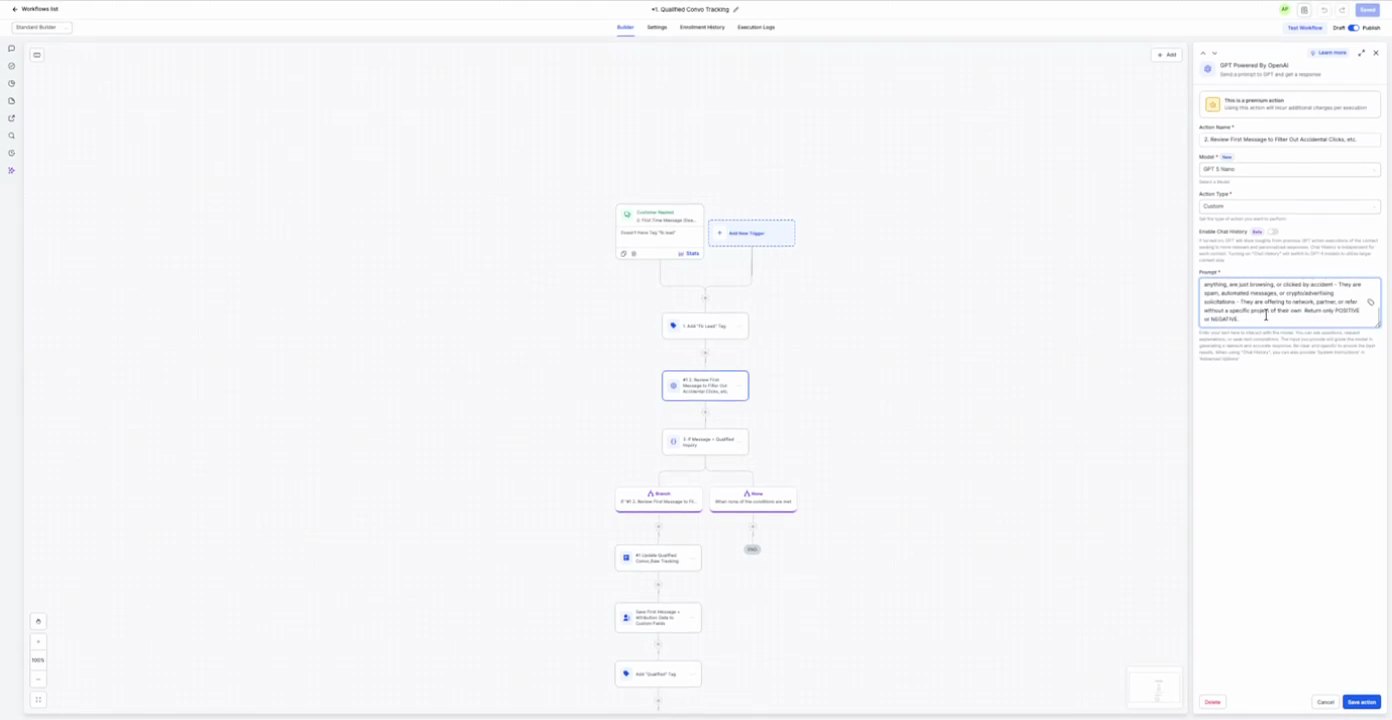 Qualified Lead Tracking If/Else: GPT Personality at 09:52